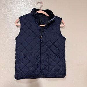 Crewcuts Navy Quilted Vest with Sherpa Collar